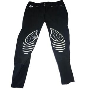Equine Couture Ladies Brittni Silicone Knee Patch Breeches in Black Size 30